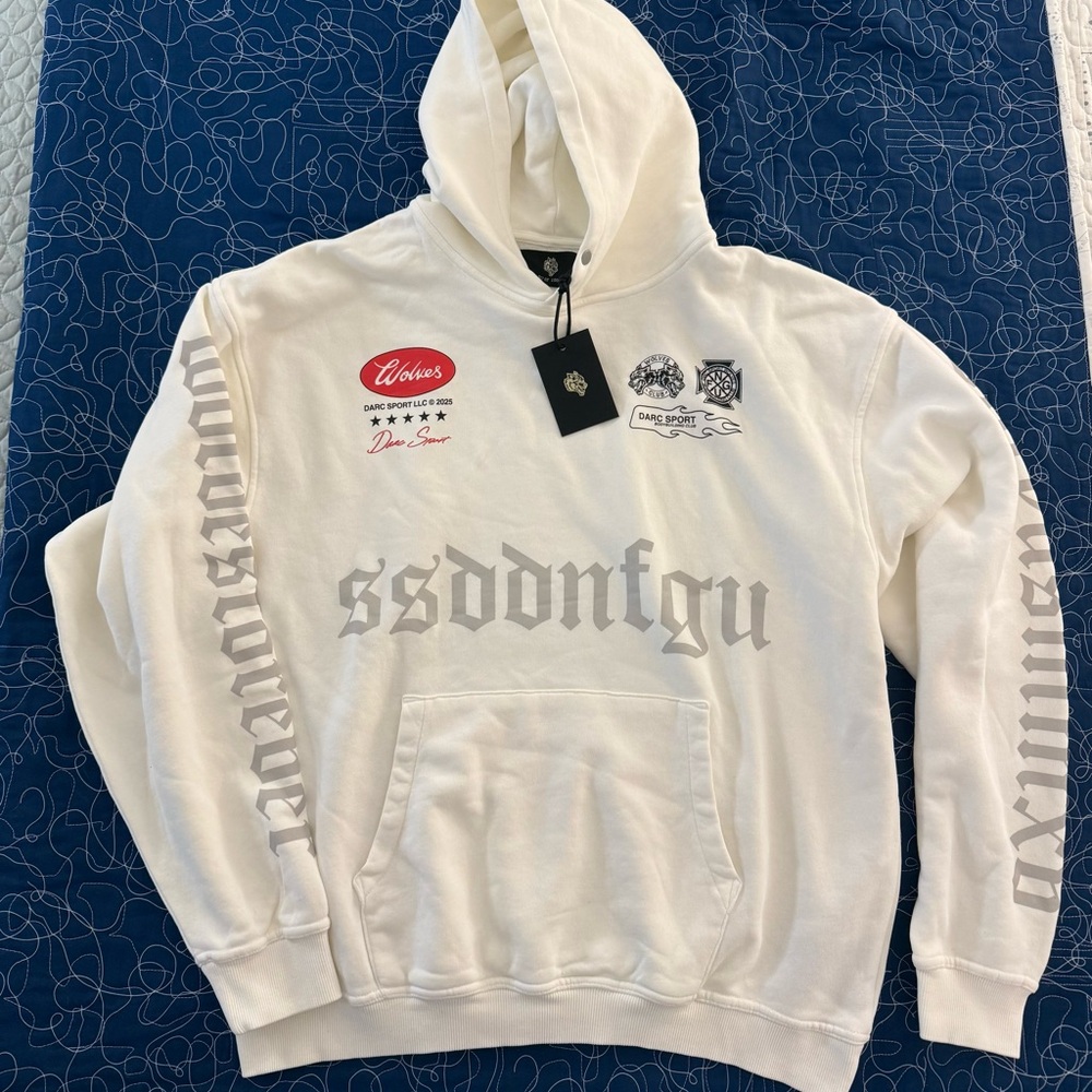 Darc Sport- Us Forever Pierce hoodie- Cream- Large- NWT